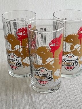 2023 KENTUCKY DERBY GLASSES OFFICIAL LOT OF 3 Never Used
